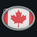 Kanada-Flagge Ovale Gürtelschnalle<br><div class="desc">Kanadische Flagge. Die elf zeigten rotes Rotahornblatt und symmetrische rote Streifen machen dieses von den erkennbarsten Staatsflaggen.</div>