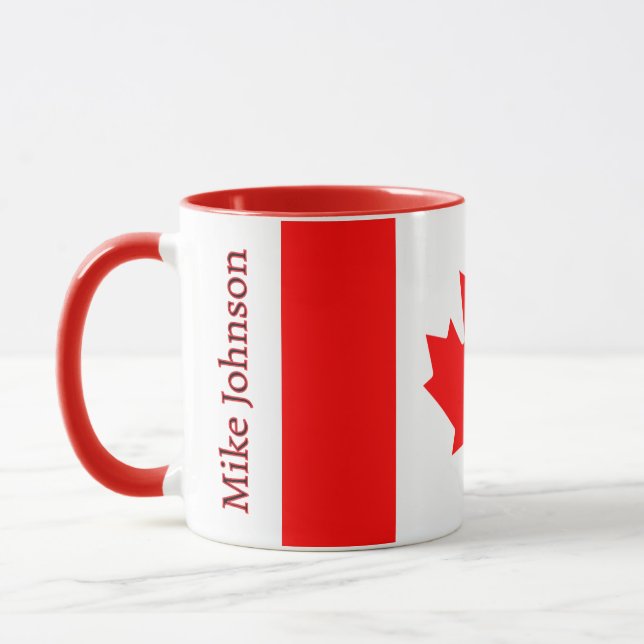 Kanada-Flagge Patriotisches Ahornblatt Personalisi Tasse (Links)