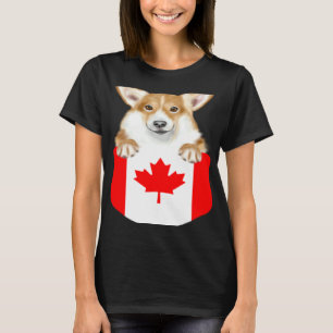 Kanada-Flagge Pembroke Welsh Corgi Hund In Tasche T-Shirt