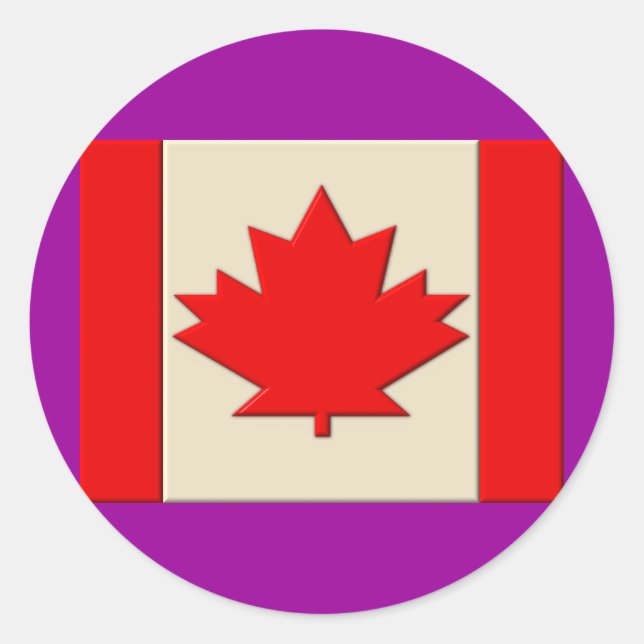 Kanada-Flagge Runder Aufkleber (Vorderseite)