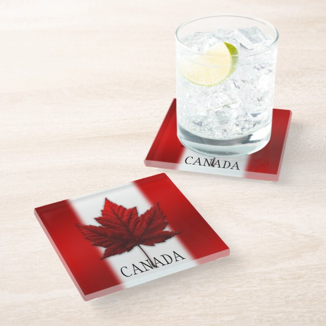 Kanada Flagge Souvenir Untersetzer Custom Canada U (Schrägansicht)