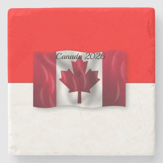Kanada-Flagge  Steinuntersetzer (Vorderseite)