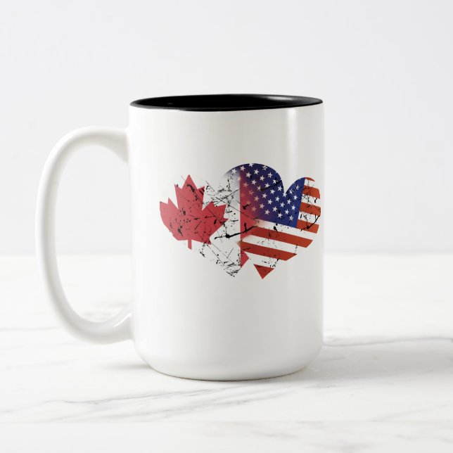 Kanada-Flagge Zweifarbige Tasse (Links)