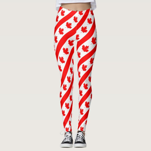 Kanada-Flaggen-Ahornblatt Leggings (Vorderseite)