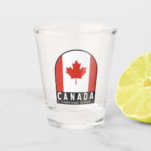 Kanada-Flaggen-Emblem abgenutzt Vintage Schnapsglas