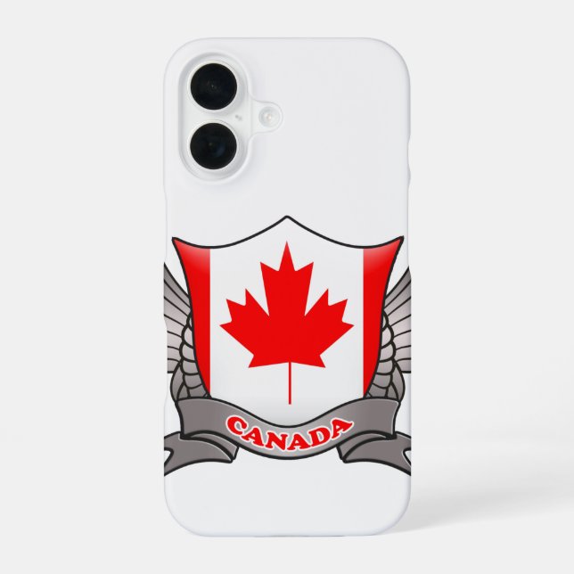 Kanada-Flaggen-Emblem iPhone 16 Hülle (Rückseite)