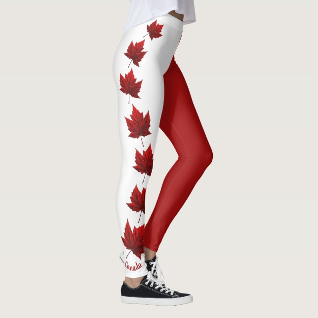Kanada Flaggen Leggings Classic Canada Souvenir Pa (Rechts)