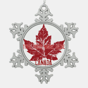 Kanada-Flaggen-Schmuck Personalisiertes Kanada-Sou Schneeflocken Zinn-Ornament