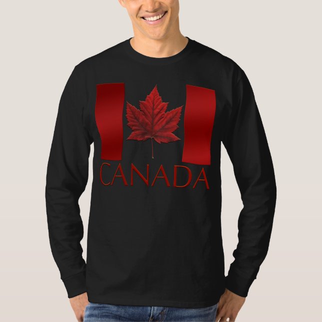 Kanada Flaggen Shirts Long Sleeve Canada Souvenir  (Vorderseite)
