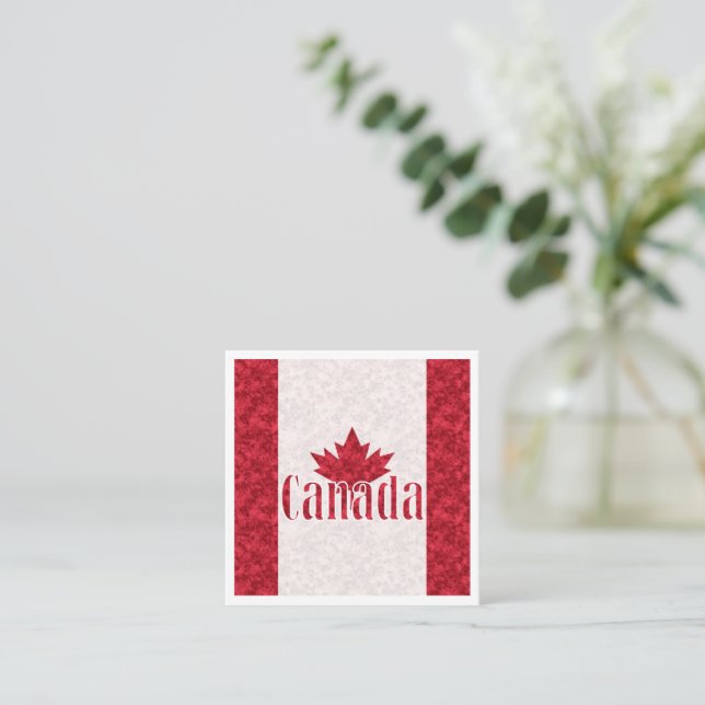 Kanada, Flaggenduschvorhang Quadratische Visitenkarte (Stehend Vorderseite)