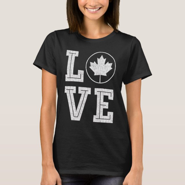 Kanada Flaggenstaaten Liebe Vintager Kanadatag Aho T-Shirt (Vorderseite)