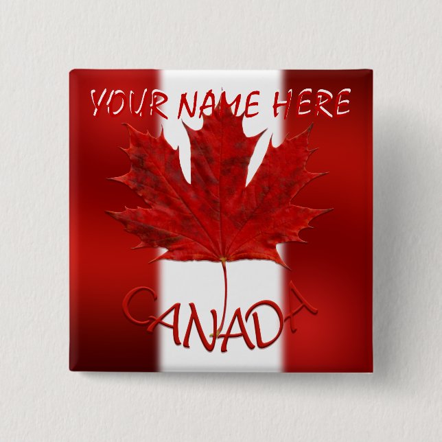 Kanada Flaggentasten Personalisiert Kanada Souveni Button (Vorderseite)