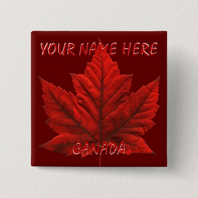 Kanada Flaggentasten Personalisiert Kanada Souveni Button (Vorderseite)