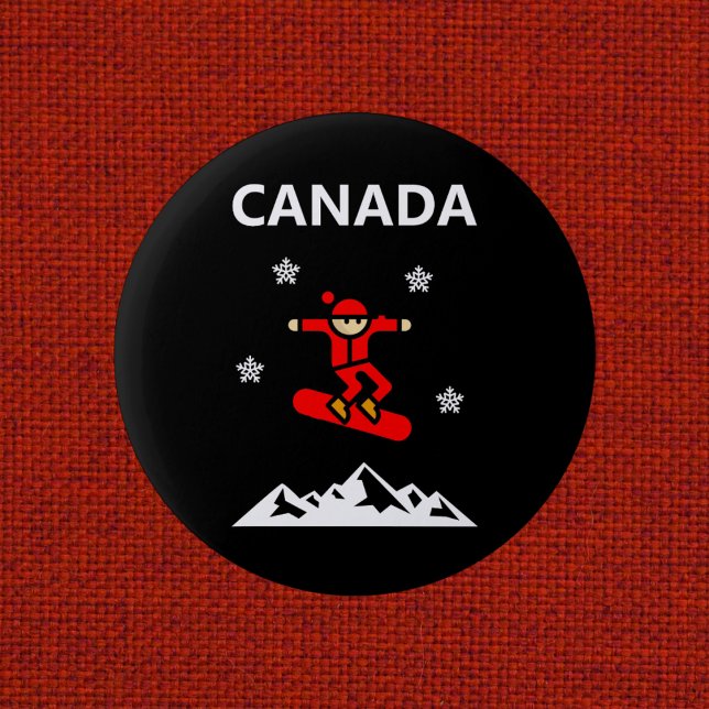 Kanada Flying Red Snowboarder Color Button (Von Creator hochgeladen)