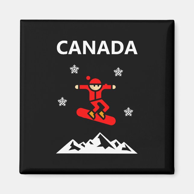 Kanada Flying Red Snowboarder Color Magnet (Vorne)