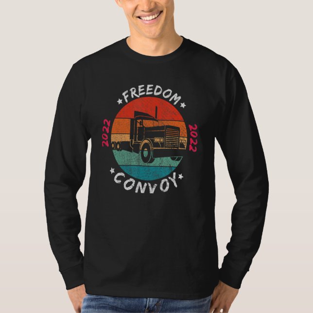 Kanada Freedom Convoy Flag US Canadian Truckers Su T-Shirt (Vorderseite)