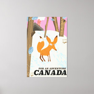 Kanada Fuchs Vintage-Reiseposter Leinwanddruck