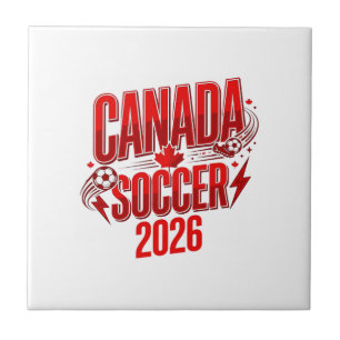 Kanada Fußball 2026 Fußball Fett Land Typografie  Fliese