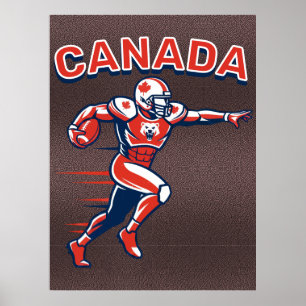 Kanada-Fußballteam Dynamischer Patriotischer Athle Poster