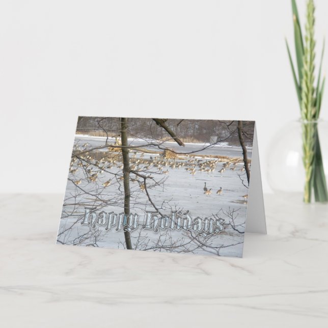 Kanada-Gans-frohe Feiertage Karte (Vorderseite)