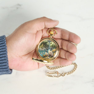 Kanada Gänse inmitten der weinenden Willows Armbanduhr