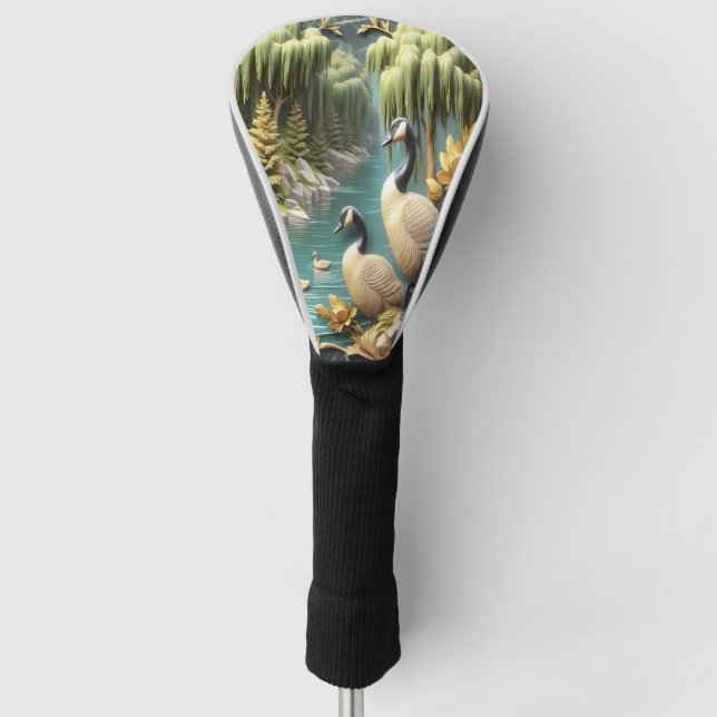 Kanada Gänse inmitten der weinenden Willows Golf Headcover (Vorderseite)