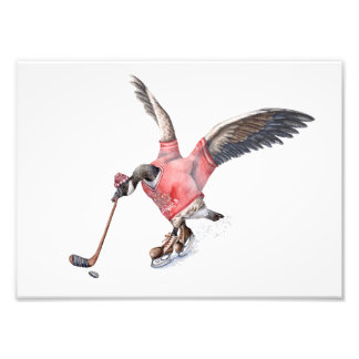 Kanada Gänse Playing Hockey Fotodruck