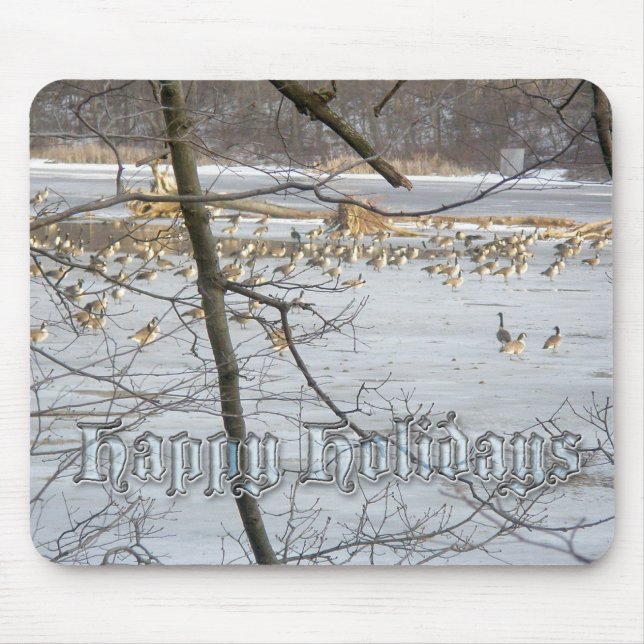 Kanada Geese Happy Holidays Mousepad (Vorne)