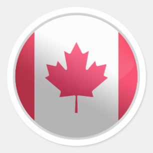 Kanada-Glossy-Circle-Flag Runder Aufkleber