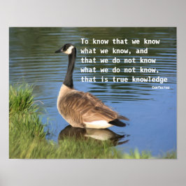 Kanada Goose Confucius Knowledge Quote Poster