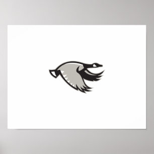 Kanada Goose Flying Retro Poster