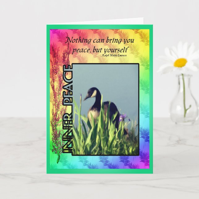 Kanada Goose Inner Peace Quote Inspirationskarte Karte (Kleine Pflanze)