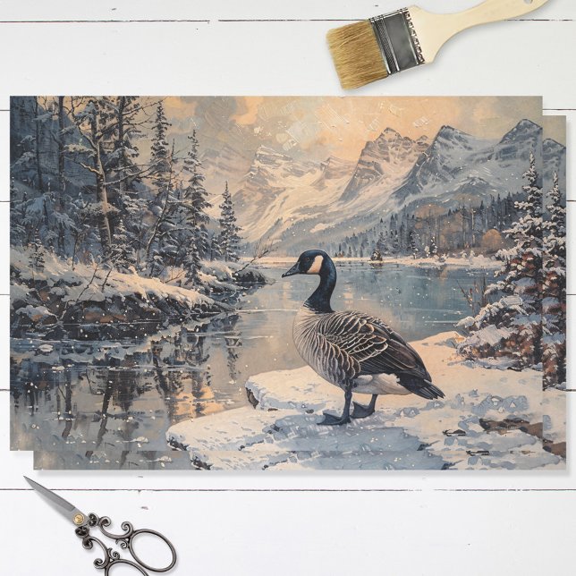 Kanada Goose Winter Landschaft Decoupage Seidenpapier (Von Creator hochgeladen)