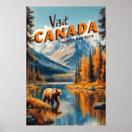 Kanada Grizzlybär-Reiseposter Poster