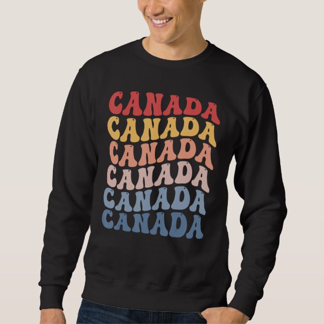 Kanada Groovy Retro Kanadier Sweatshirt (Vorderseite)