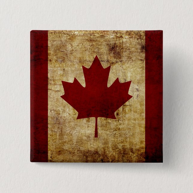 Kanada / grunged Flagge Button (Vorderseite)