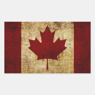 Kanada / grungige Flagge Rechteckiger Aufkleber