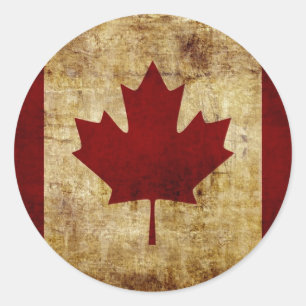 Kanada / grungige Flagge Runder Aufkleber