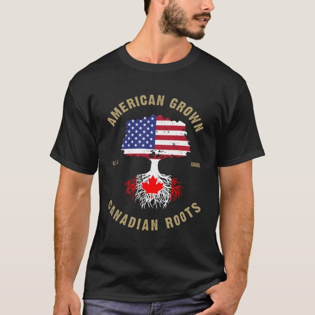 Kanada Heritage Proud Half Kanada Ameri T-Shirt (Vorderseite)