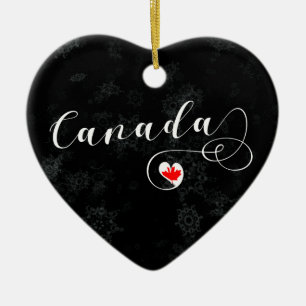 Kanada Herz, Weihnachtsbaum, Ornament, Kanadier Keramik Ornament