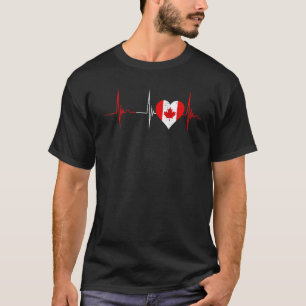 Kanada Herzklopfen Kanadischer Herzschlag Ekg Puls T-Shirt