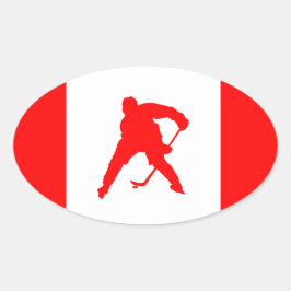 Kanada Hockey Ovaler Aufkleber