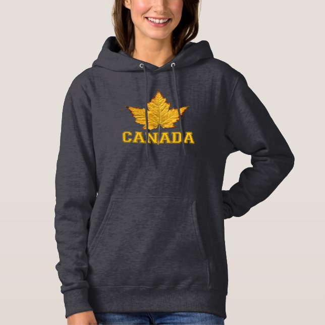 Kanada Hoodies Women's Gold Maple Leaf Hoodie Shir (Vorderseite)