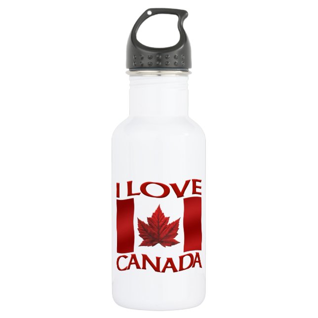 Kanada I Liebe Kanada Souvenir Flasche Edelstahlflasche (Vorderseite)
