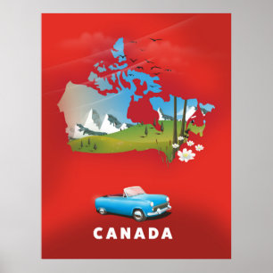 Kanada illustrierter Reise Druck. Poster