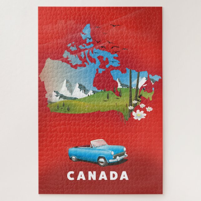 Kanada illustrierter Reisedruck. Puzzle (Vertikal)