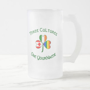 Kanada Irland LGBTQ Shamrock Personalisierter Text Mattglas Bierglas