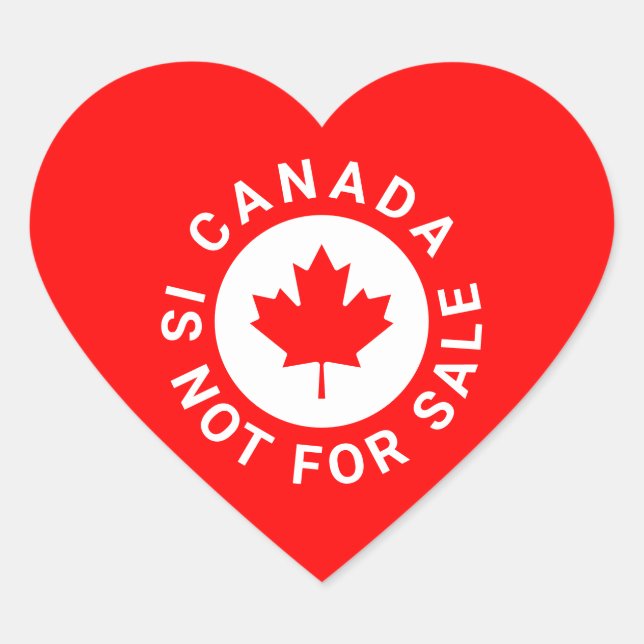 Kanada ist nicht zum Verkauf von Typografie Rotapf Herz-Aufkleber (Vorderseite)