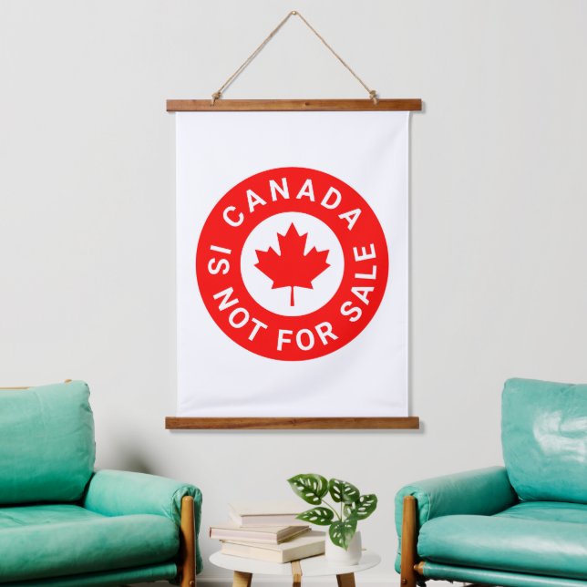 Kanada ist nicht zum Verkauf von Typografie Rotapf Wandteppich Mit Holzrahmen (Wohnzimmer)