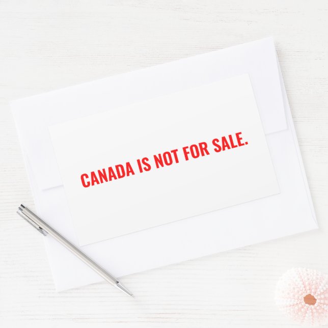 Kanada ist nicht zum Verkauf von weißem rotem Text Rechteckiger Aufkleber (Umschlag)